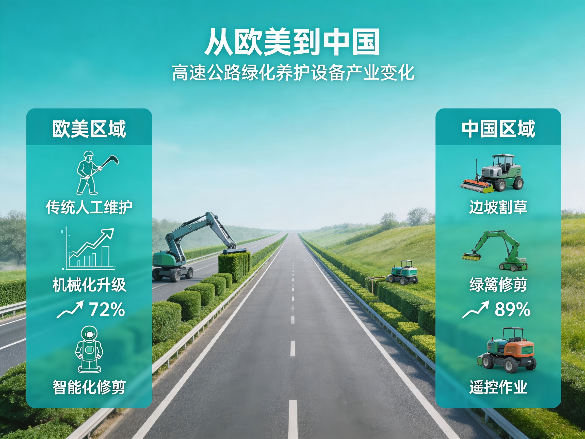 津克分析从欧美到中共高速公路绿化养护设备产业变化