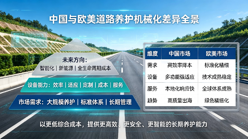 津克修剪机制造商迈克重工分析中国与欧美道路养护机械化差异